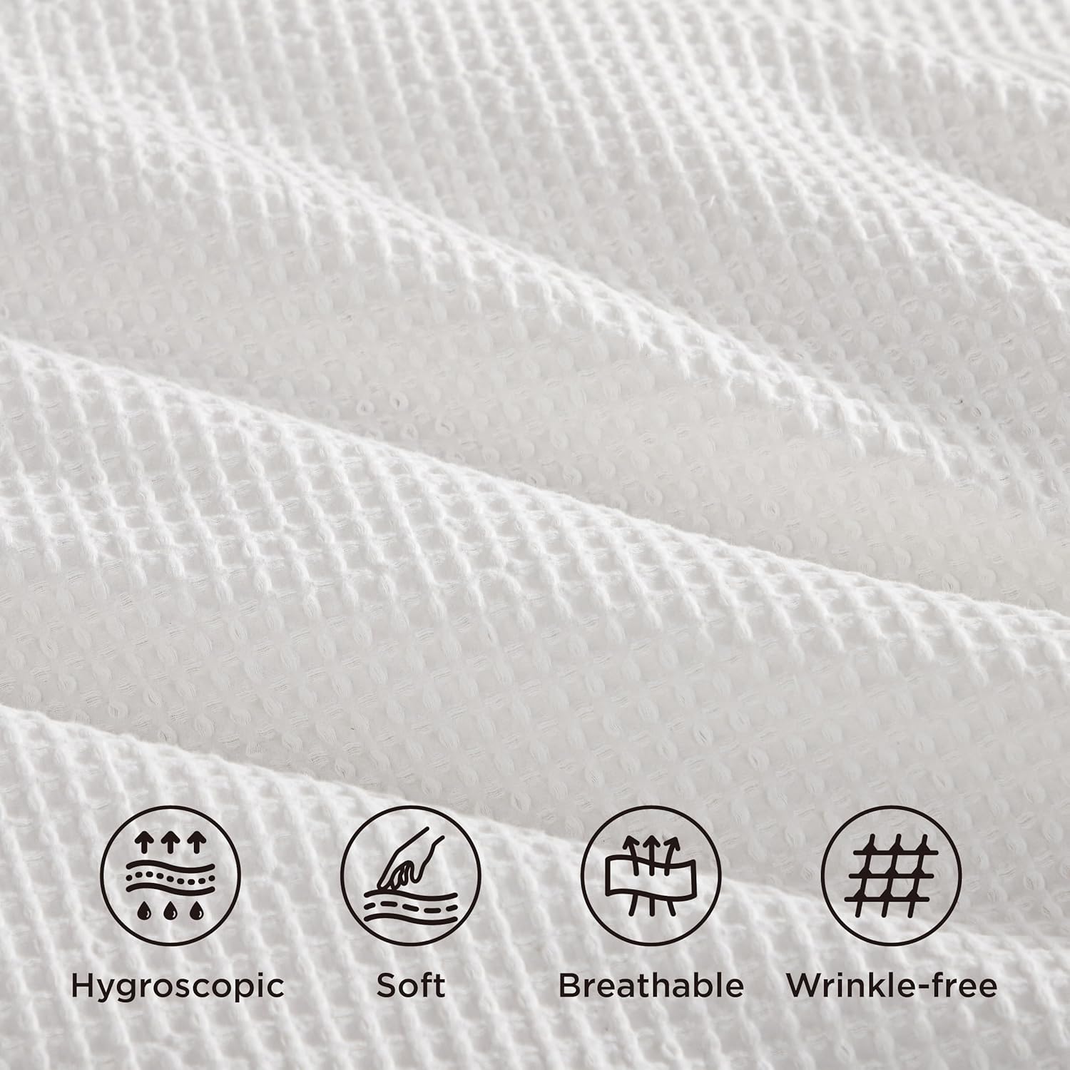 Bedsure Cotton Duvet Cover Queen - 100% Cotton Waffle Weave Coconut White Duvet Cover Queen Size, GentleSoft™ and Breathable Bedding Set for All Season, 3 Pieces, 90"x90" - Image 4