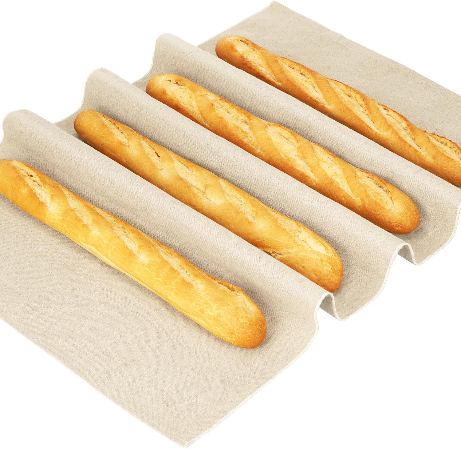 Natural Linen Bakers Couche for Bread Dough, 35"x26" Large Proofing Cloth for Baking Baguette Loaves - Image 6